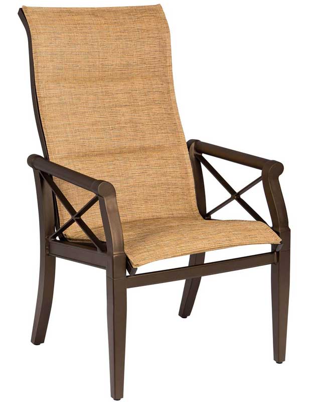 Andover Padded Sling Aluminum High Back Dining Chair by Woodard - Image 2